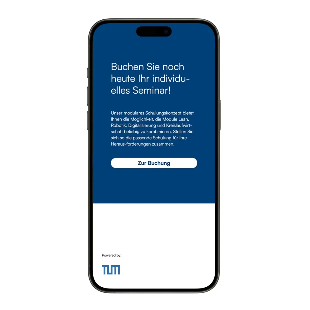 Mobile Ansicht der Website des iwb Smart Production Lab der TUM