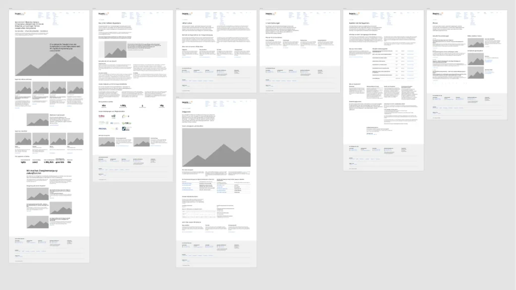Website Redesign: Wireframing (Desktop-Ansicht)