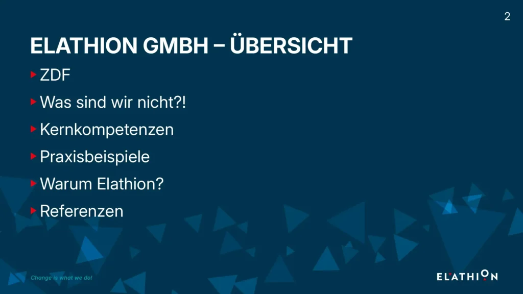 Branding ELATHION (IT Consultant): Präsentationsfolie 02