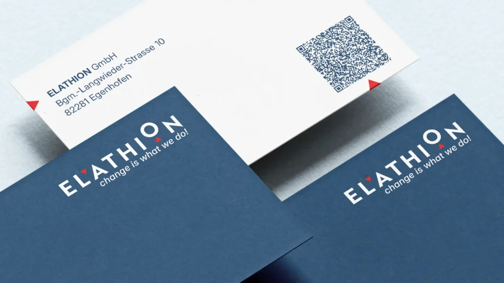 Branding ELATHION (IT Consultant): Visitenkarten (Vorder- und Rückseite)