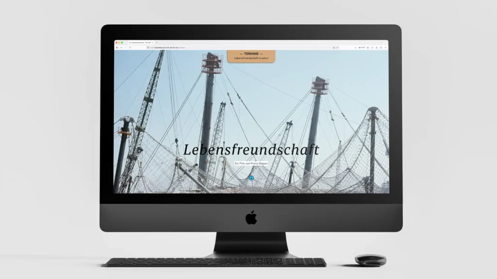 Website-Design: Desktop Ansicht der Website Lebensfreundschaft – Der Film – Header