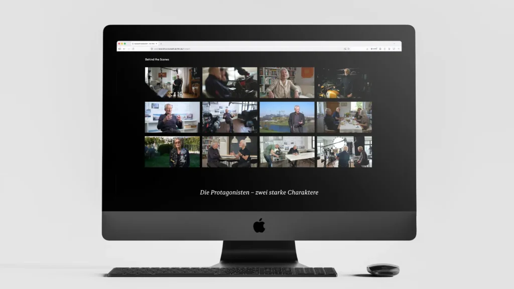 Website-Design: Desktop Ansicht der Website Lebensfreundschaft – Der Film – Behind The Scenes