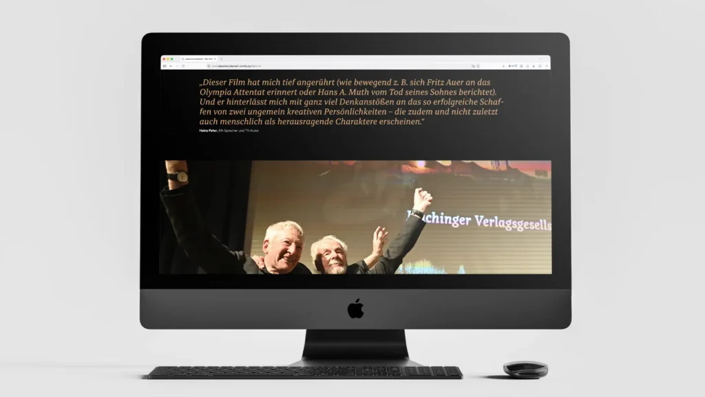 Website-Design: Desktop Ansicht der Website Lebensfreundschaft – Der Film – Zitat