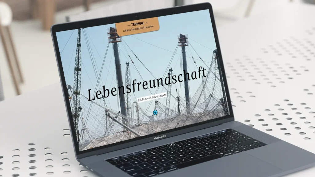 Website-Design: Laptop Ansicht der Website Lebensfreundschaft – Der Film